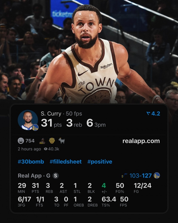 V型变化!库里过去6场得分:46、49、9、34、38、31分